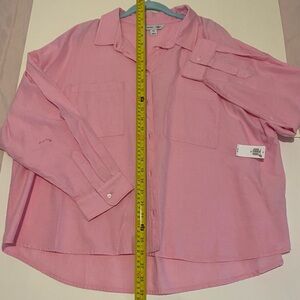 Old Navy Pink Chambray Button Down Shirt NWT